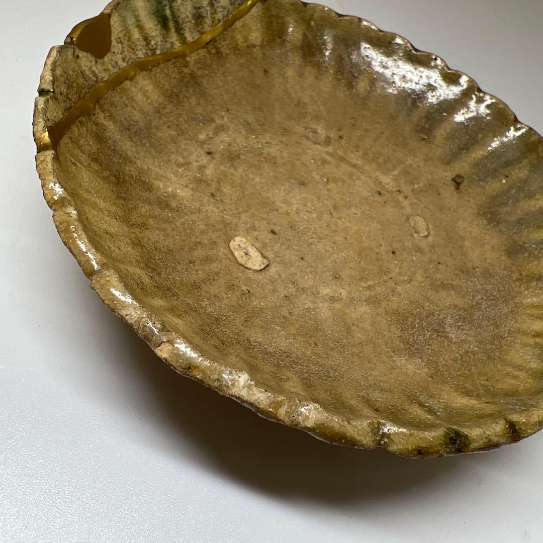 桃山時代　古織部皿3枚　幅約13㎝ 東Y7-0603①