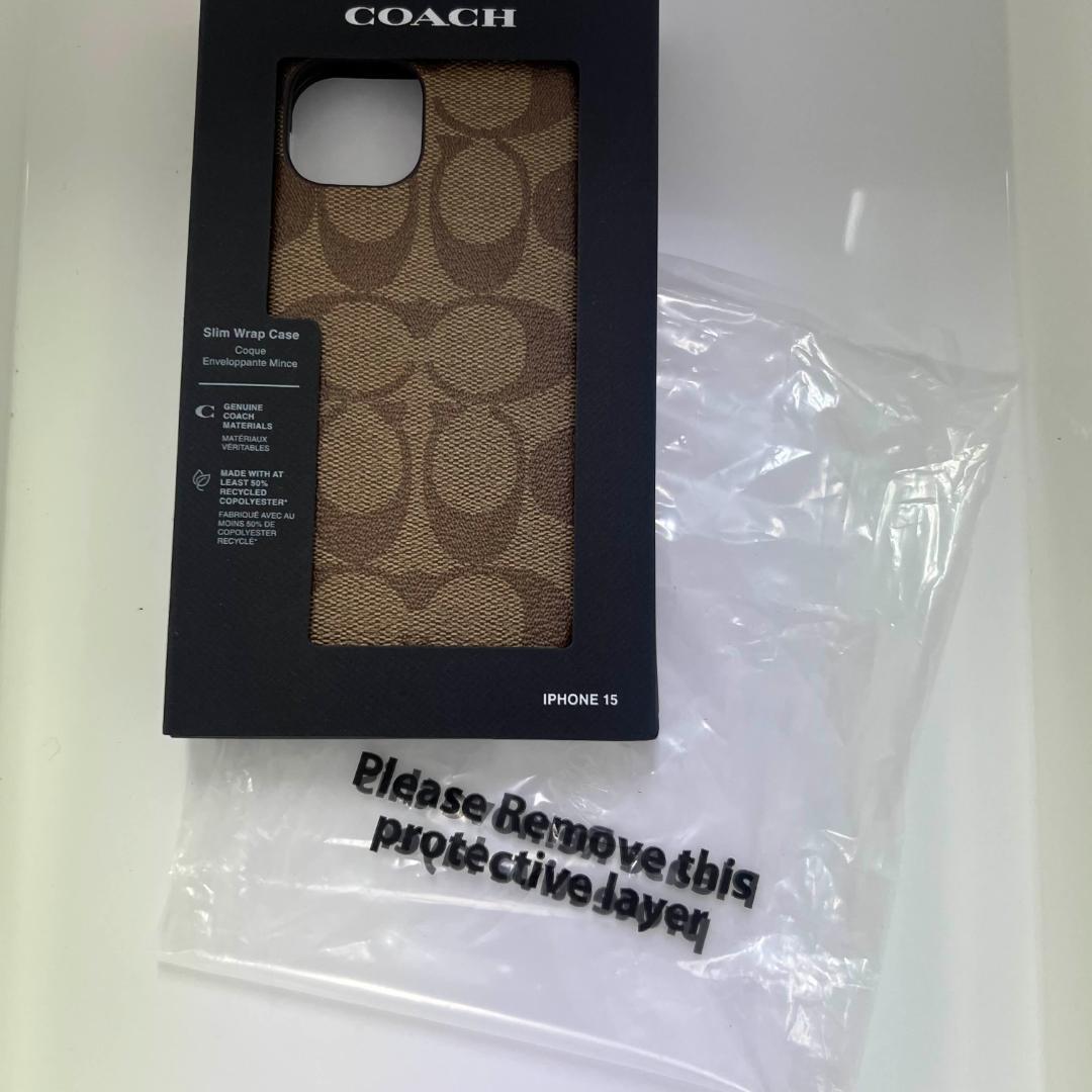 新品 コーチ COACH IPHONE 15 ケース・シグネチャー キャンバス