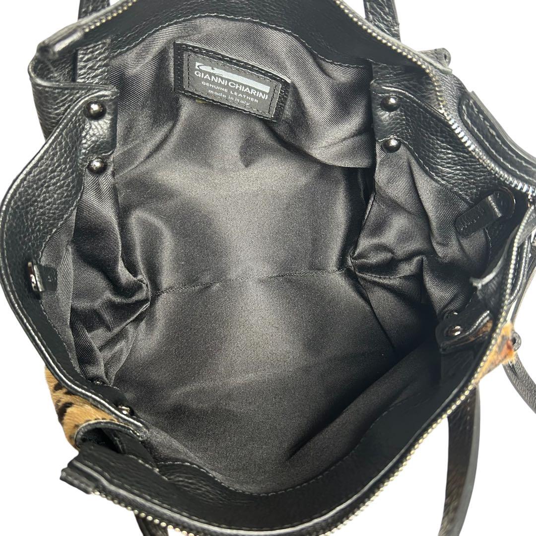 GIANNI CHIARINI ジャンニキアリーニ ハラコレオパードハンドバッグ
