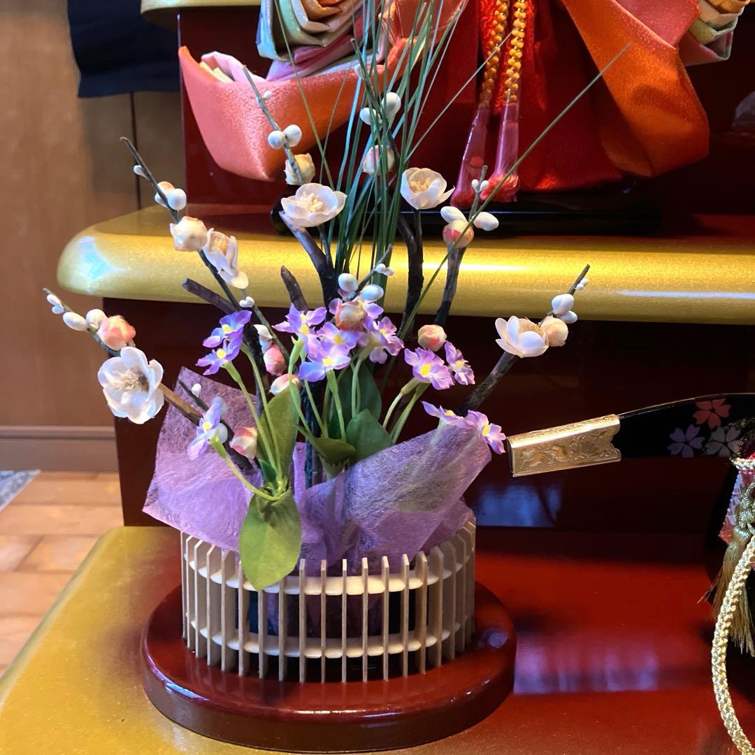 御京雛④平安春峰作　雛人形　三段飾り　お雛様　京都西陣織り　ひな人形3段　桜刺繍