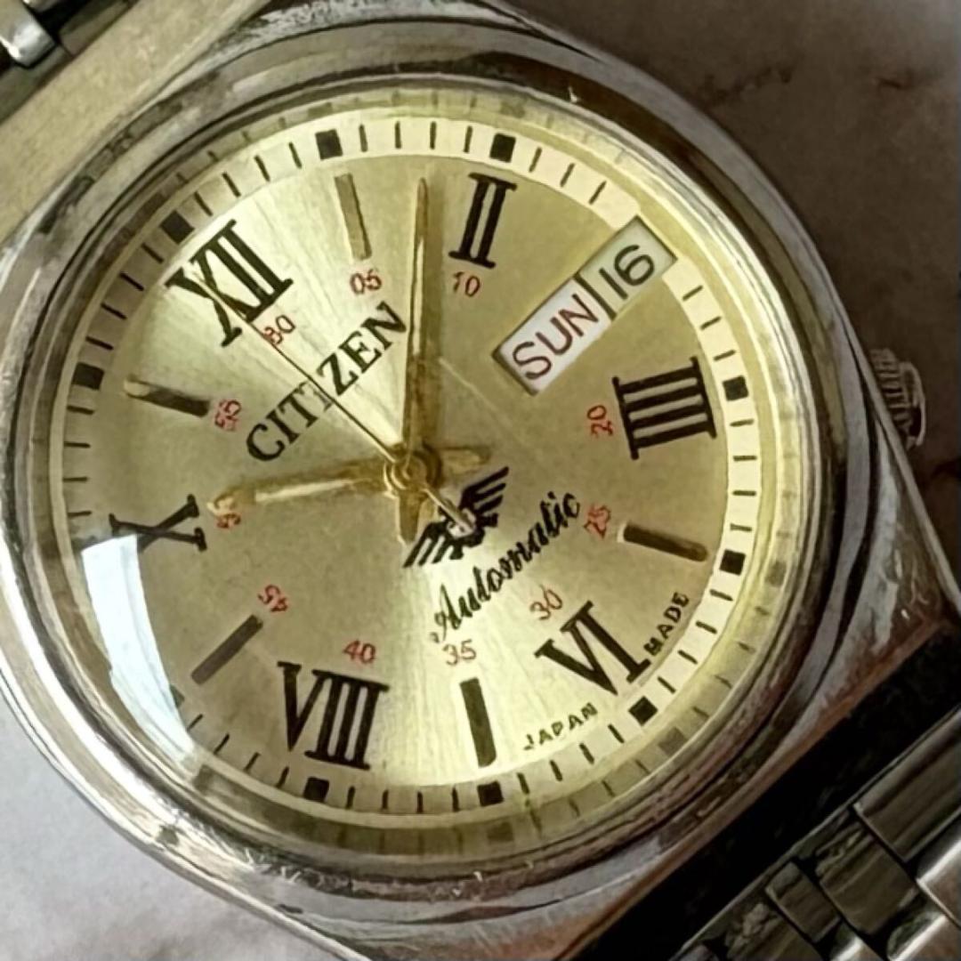 シチズン★オーバホール済★純正ベルト★自動巻デイデイト★アンティーク★70S