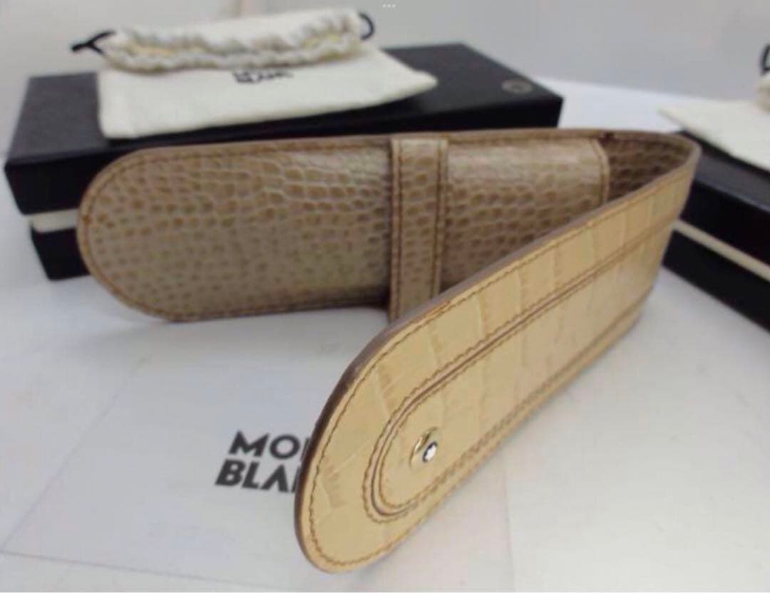 最高級パリの香り★モンブラン　ボエム・クロコデザイン本革製ペンポーチ2〜3本差し