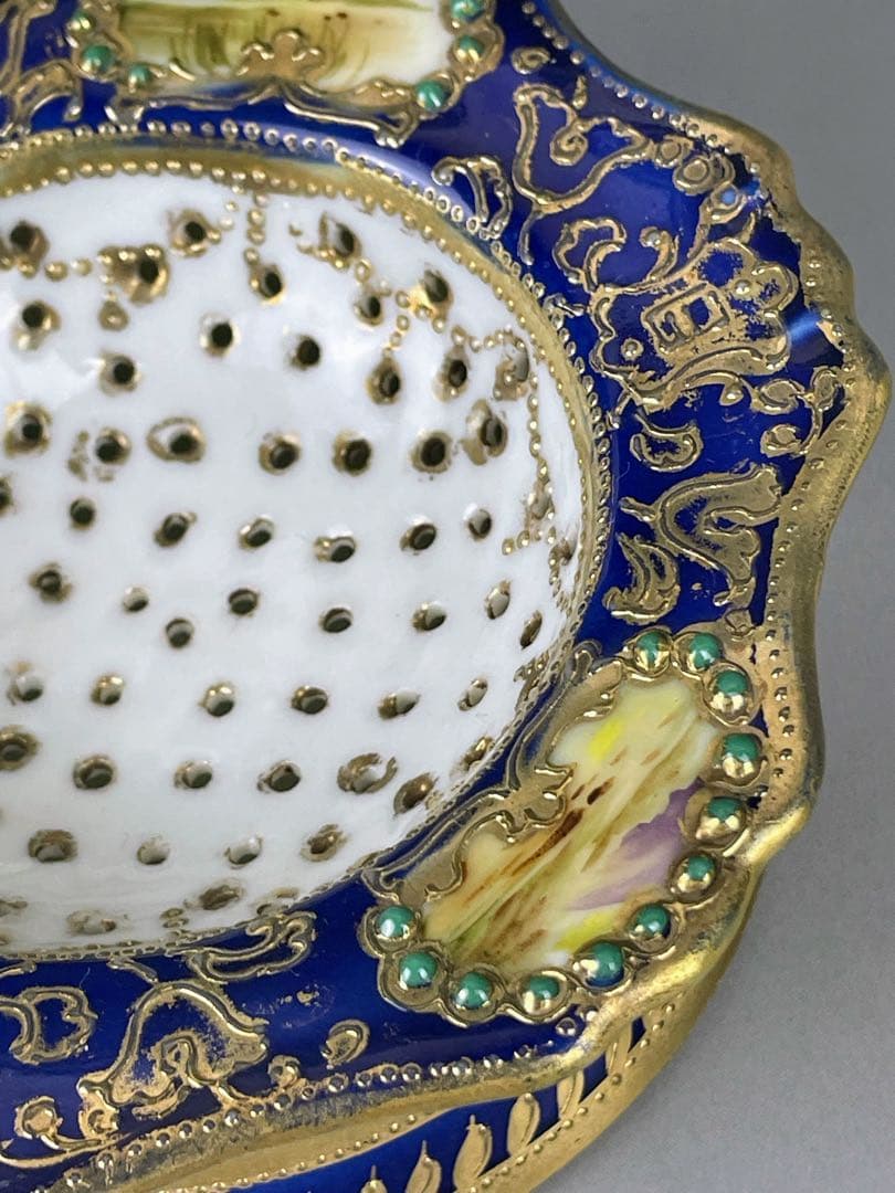 【美品】オールドノリタケ ティーストレーナー 茶漉し ジュエル ジュール スワン