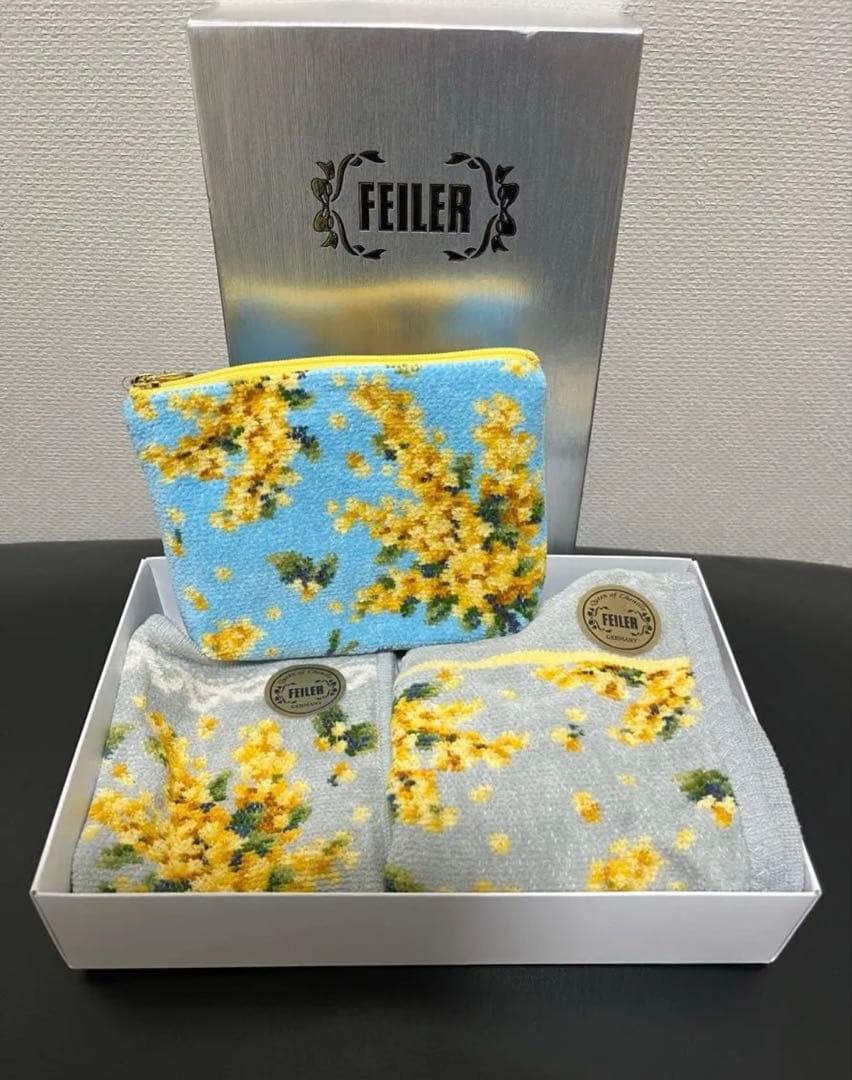 レモンジーナ様　フエイラー ミモザソラーレ タオルハンカチ　ゲストタオル　ポーチ