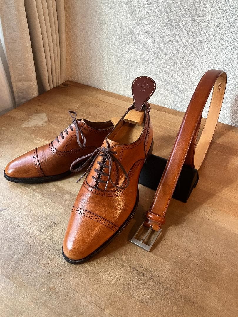 REGAL 27.5cm ドレスシューズとベルトセット（シューツリー付き）