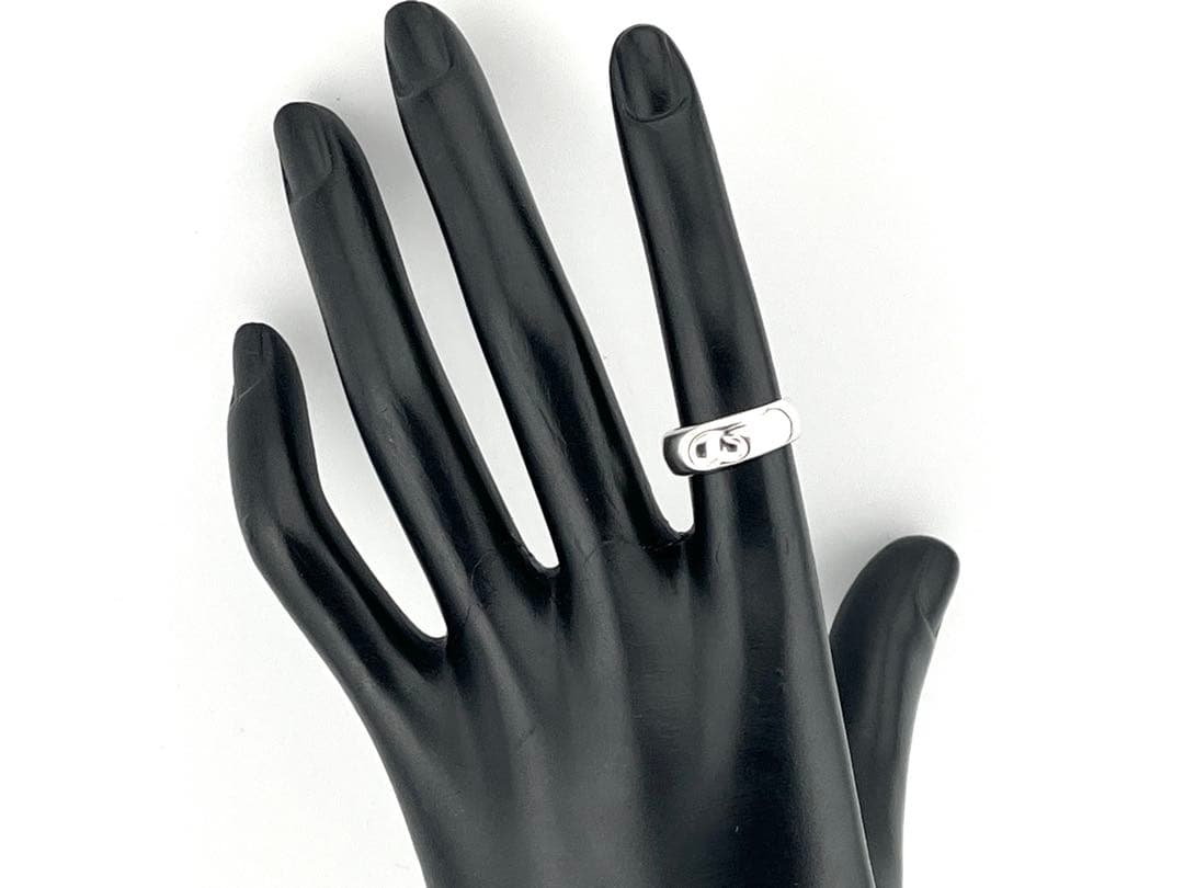 h965 ティファニー　カーブド　ハート　リング　シルバー　925 約8.5号