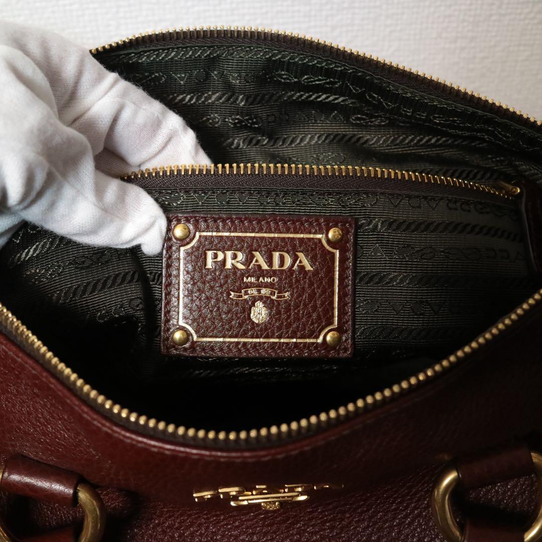 【極美品】 PRADA ダイノレザー ボストンバッグ ショルダーバッグ ギャラ