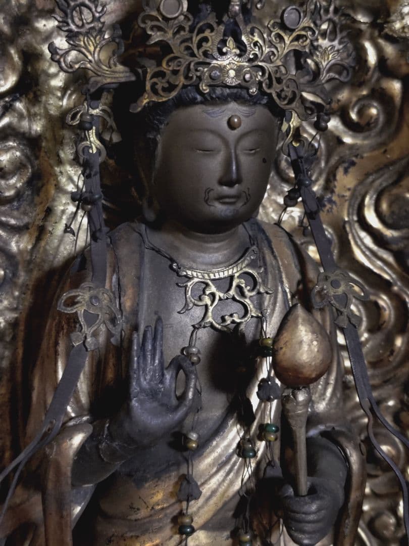 木彫 玉眼 聖観音菩薩立像 仏像 仏教美術