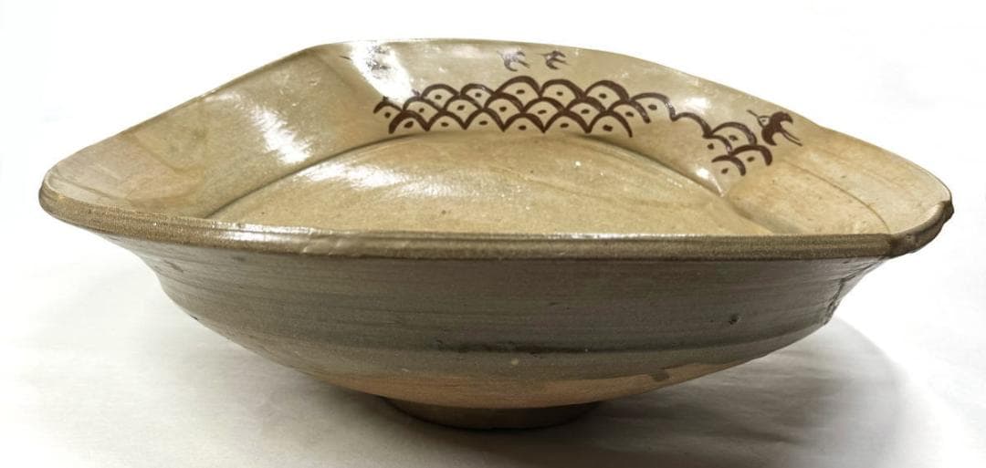 古唐津 絵唐津特大鉢 約3kg 時代物 発掘品 ウブ品 古美術 WWTT117