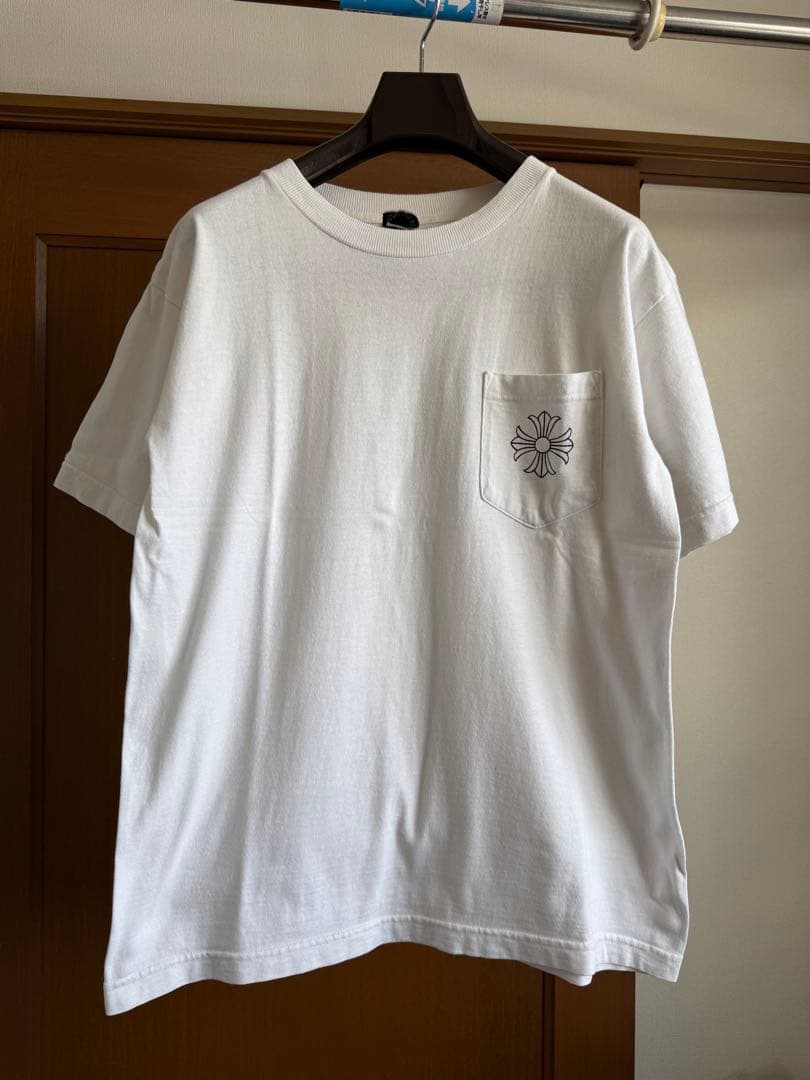 ホワイト Tシャツ Mサイズ 前面刺繍 背面十字架