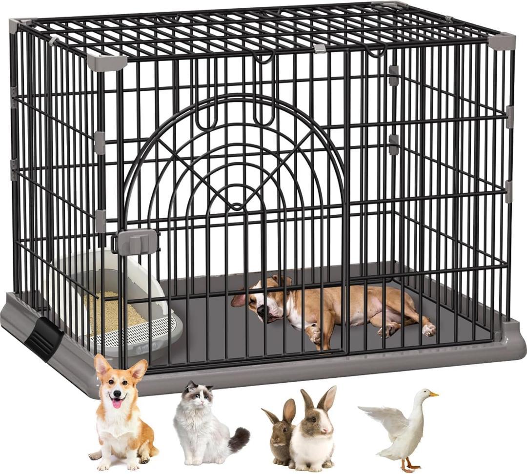 犬のケージ 犬 サークル ペットサークル 屋根付き　100*65.5*63CM