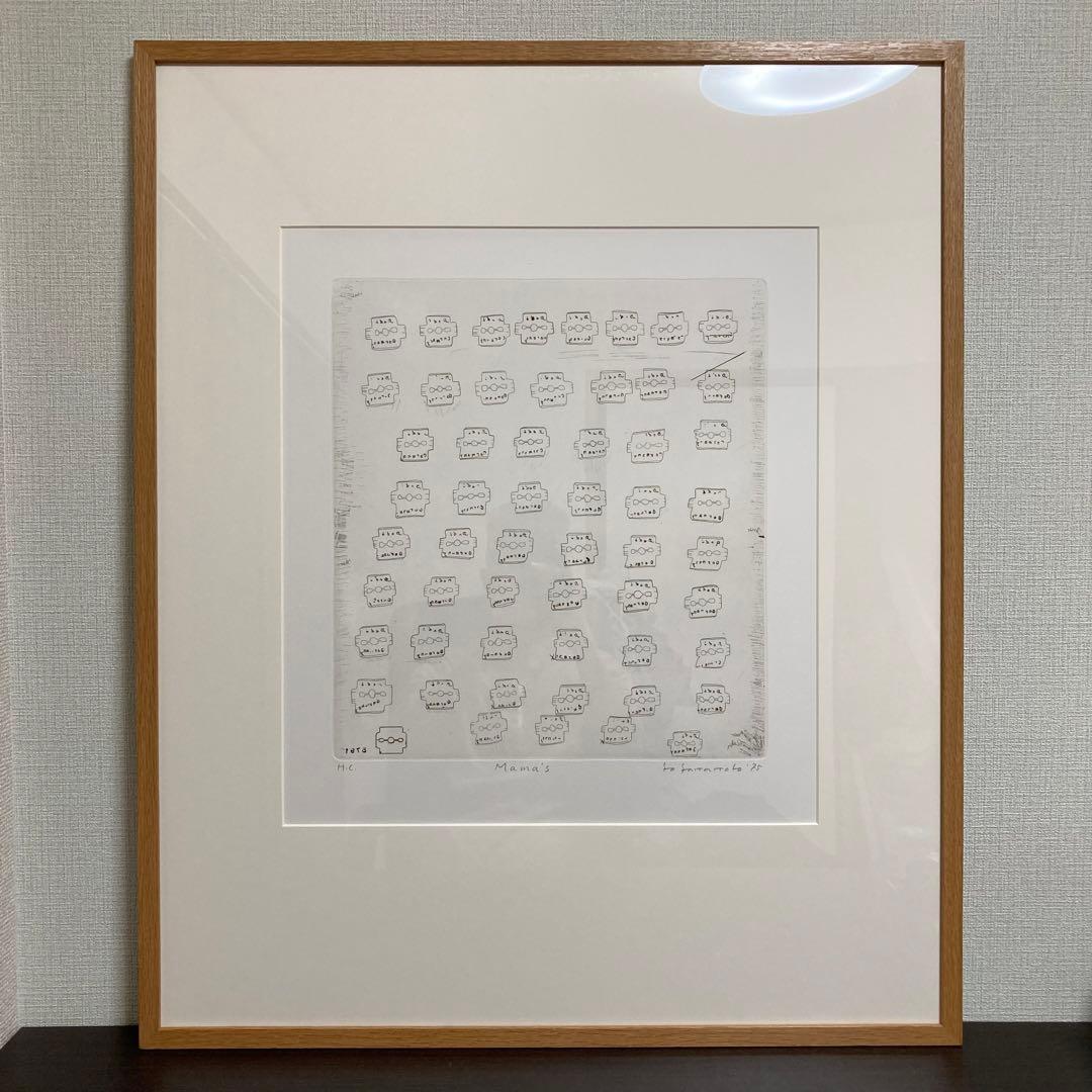 【真作】山本容子「Mama's」大判エッチング 直筆サイン 版画 絵画
