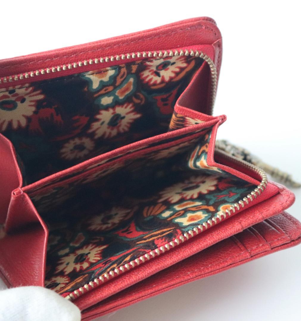 新品タグ付き【アナスイ】開運バタフライキー 鍵穴モチーフ 山羊革 二つ折り財布