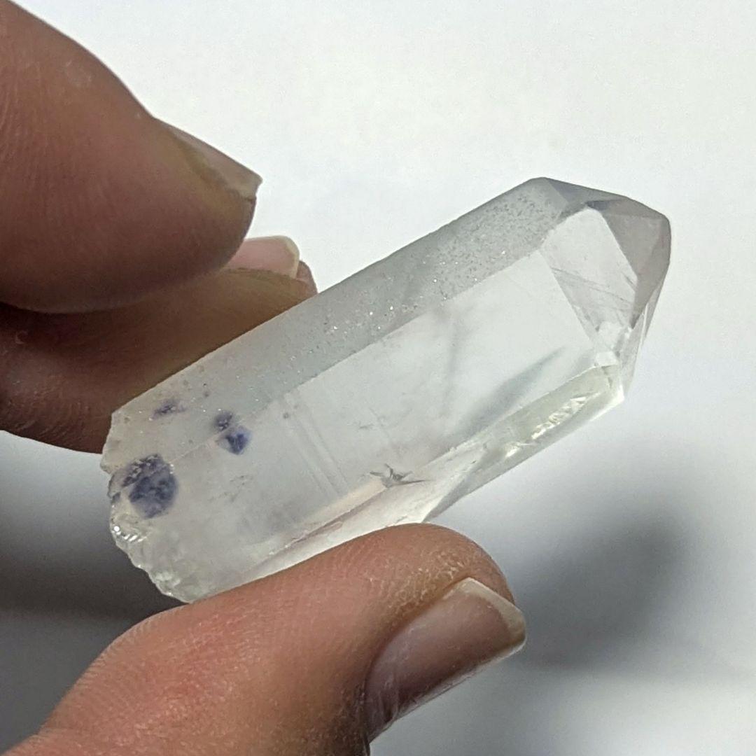 希少☆ブルーフローライト in クォーツ 原石 蛍石入り水晶