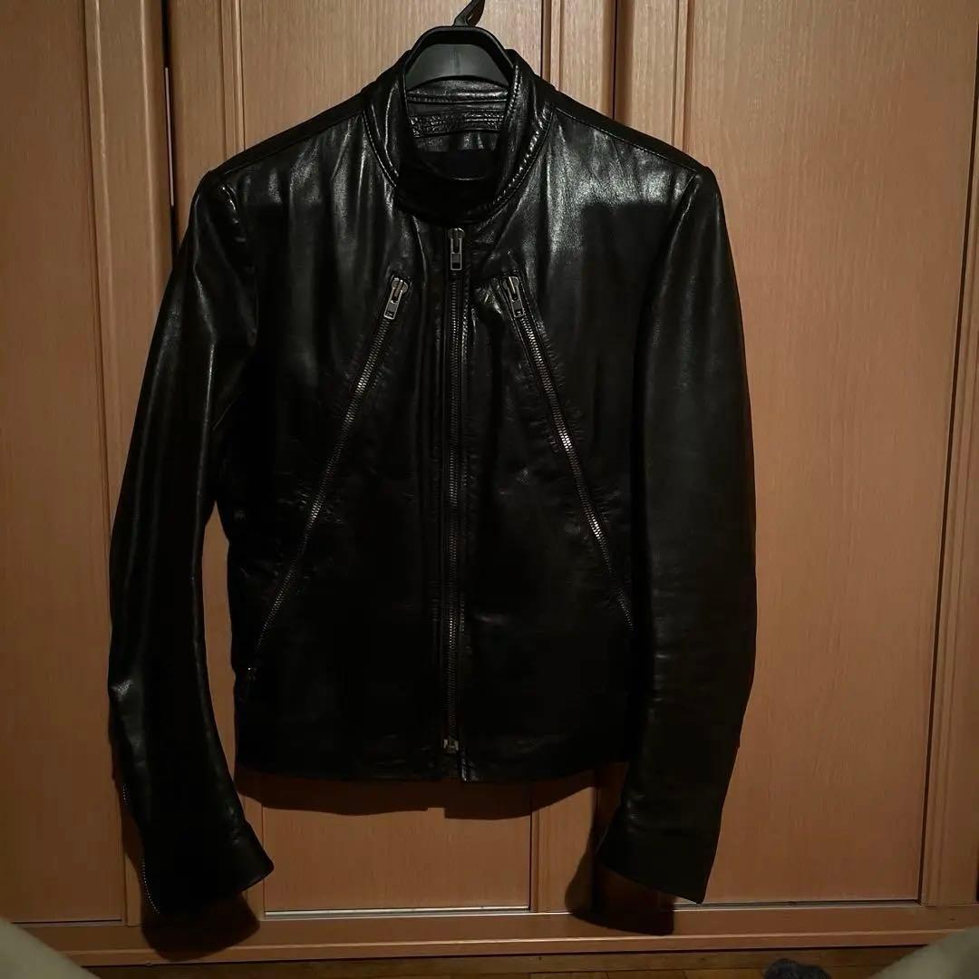 マルジェラ ハの字　八の字　ライダース　レザージャケット　5zip 馬革