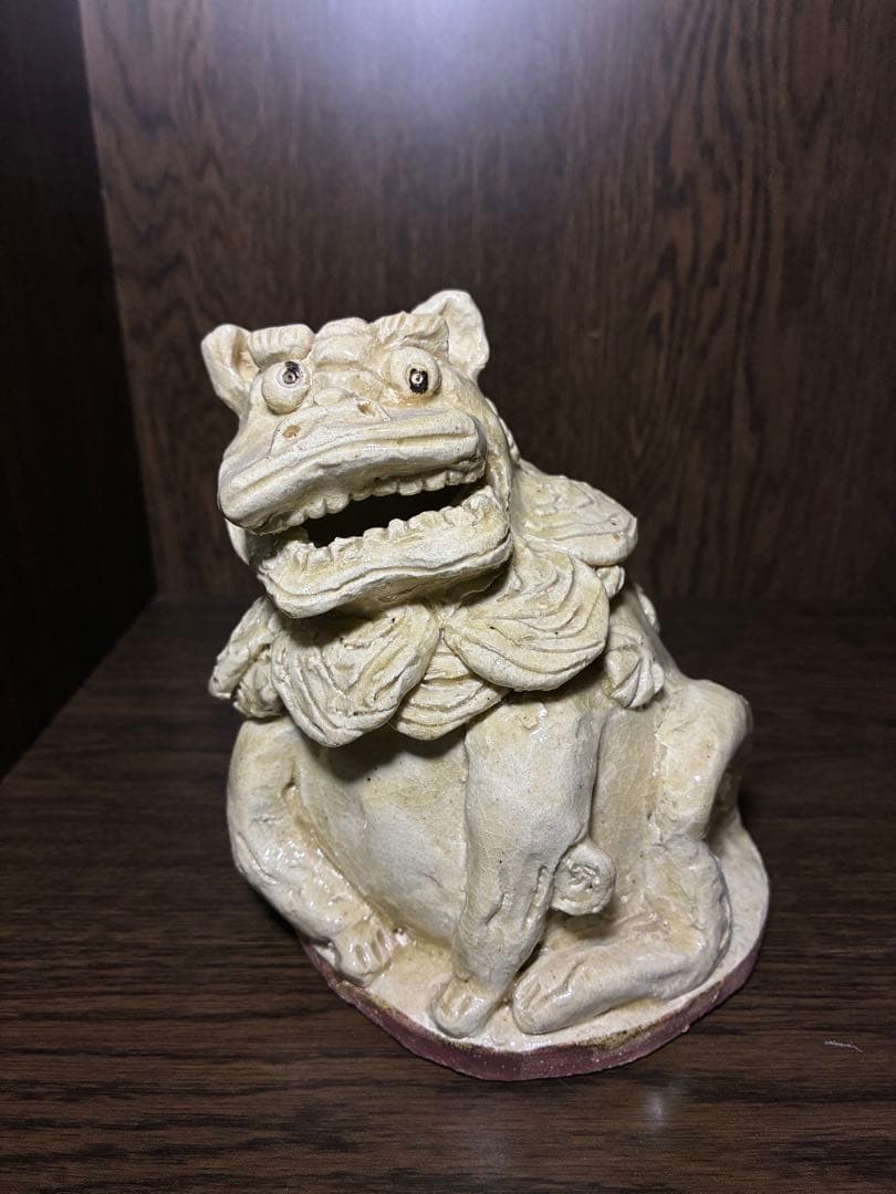 狛犬 陶器の置物 陶製狛犬