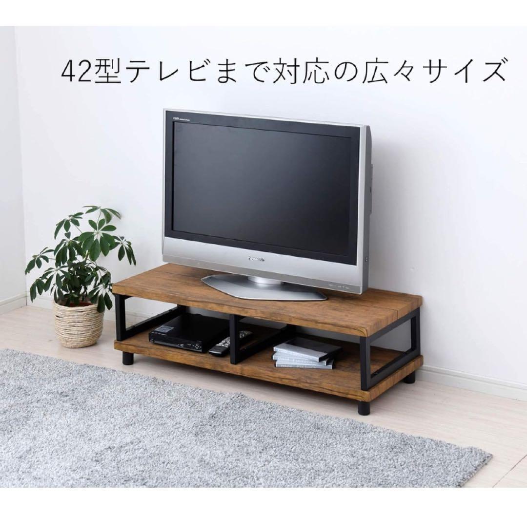 YAMAZEN テレビ台 ローボード幅100 42型TV対応 ブラウン/ブラック