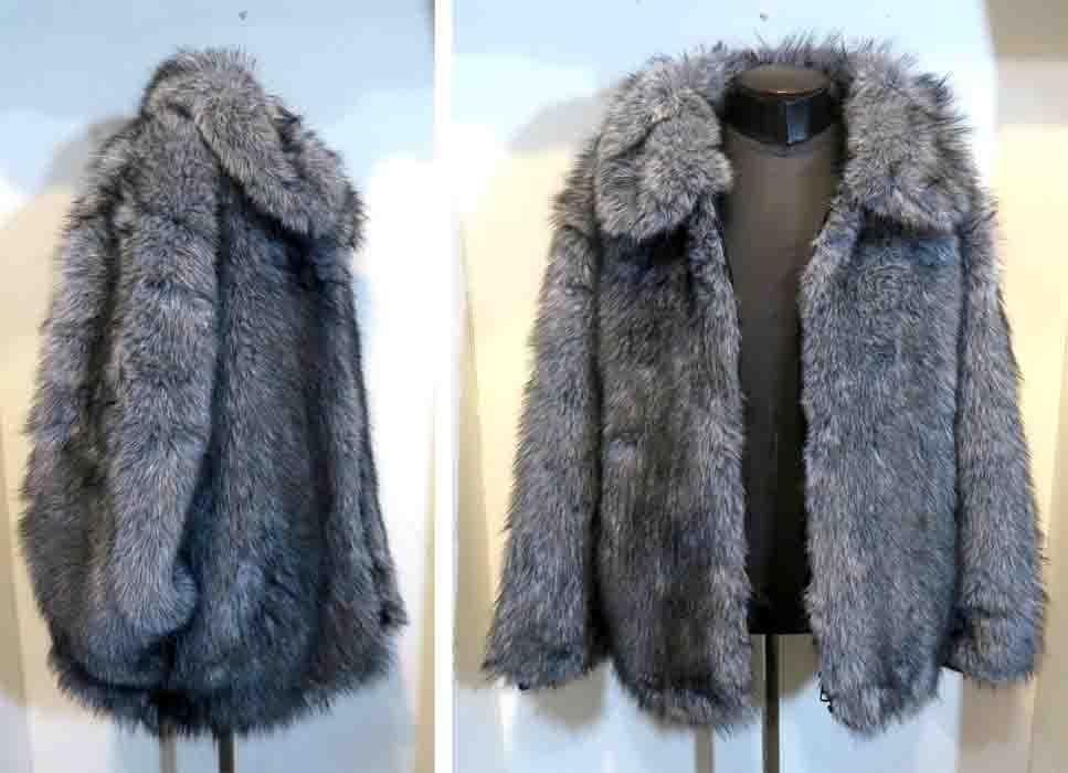 L ファー ブルゾン 大きなサイズ グレー ロック ロカビリー ヴィジュアル系