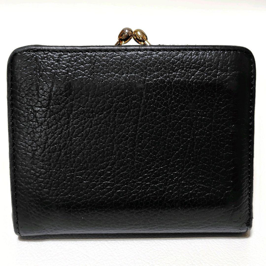 ヴィヴィアンウエストウッド　折り財布　がま口　黒　レザー　オーブ