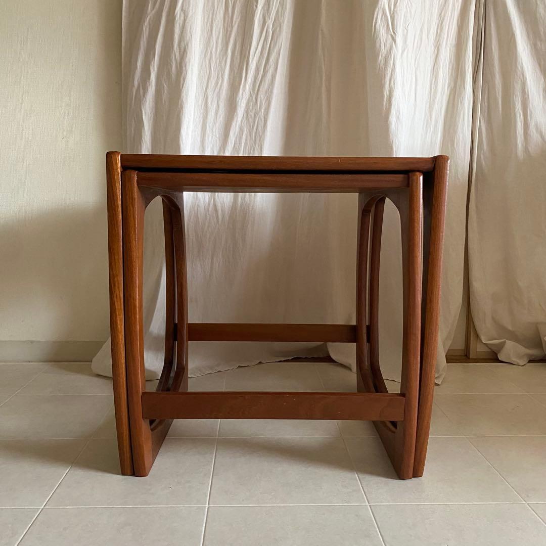 美品　北欧　アンティーク　ネストテーブル　セット　サイドテーブル　チーク　机