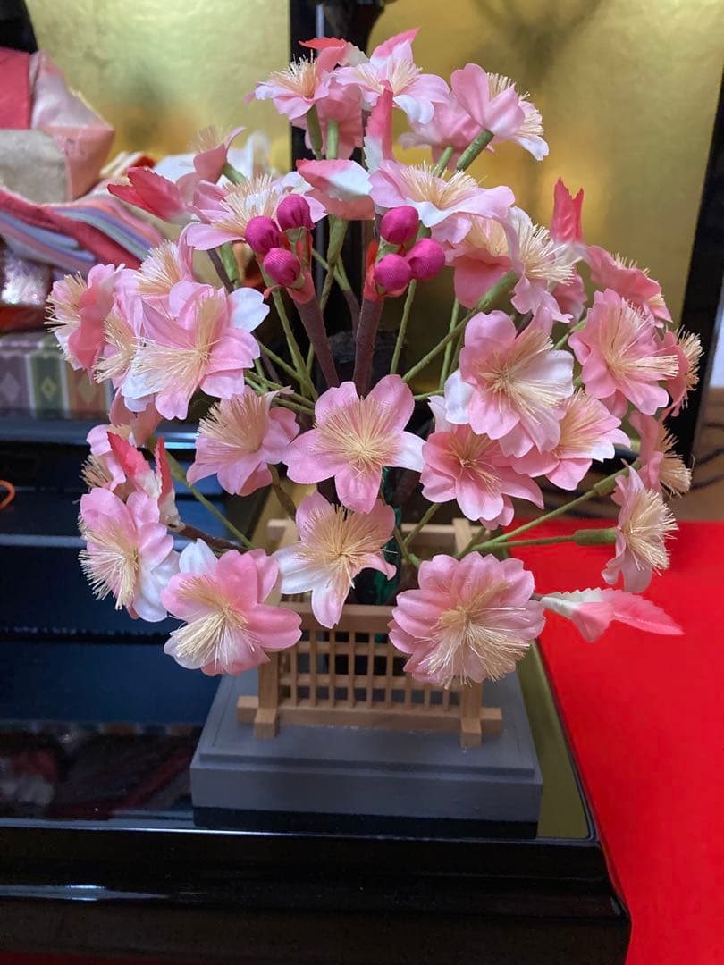 雛人形セット 親王飾り　西陣織　金屏風付き