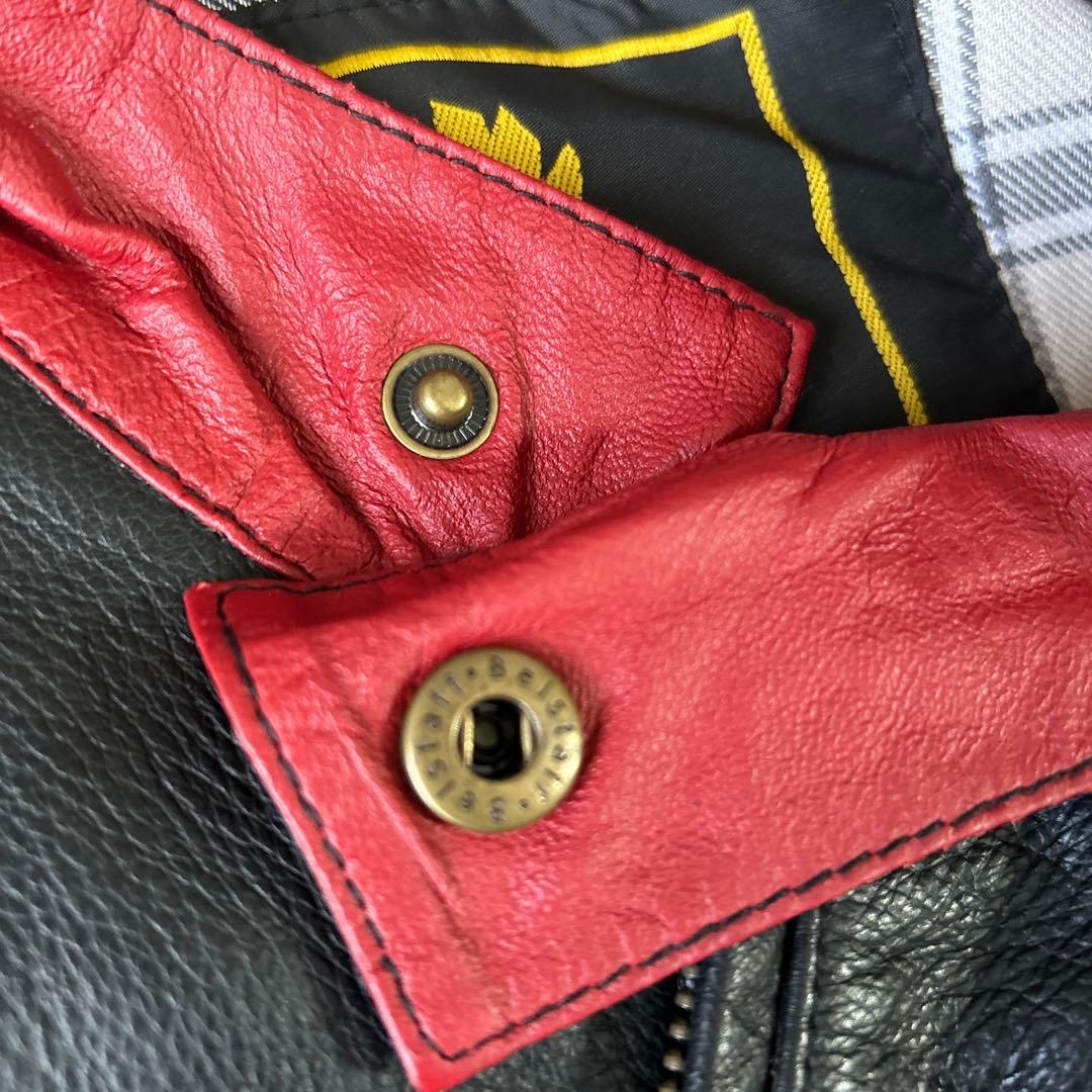 Belstff レザーライダースジャケット 黒 　S