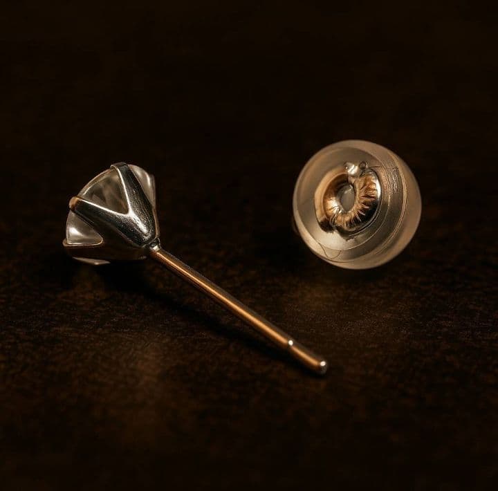 K18YG純正♥新タイプモアサナイト6ミリダイヤモンドピアス2.28ct