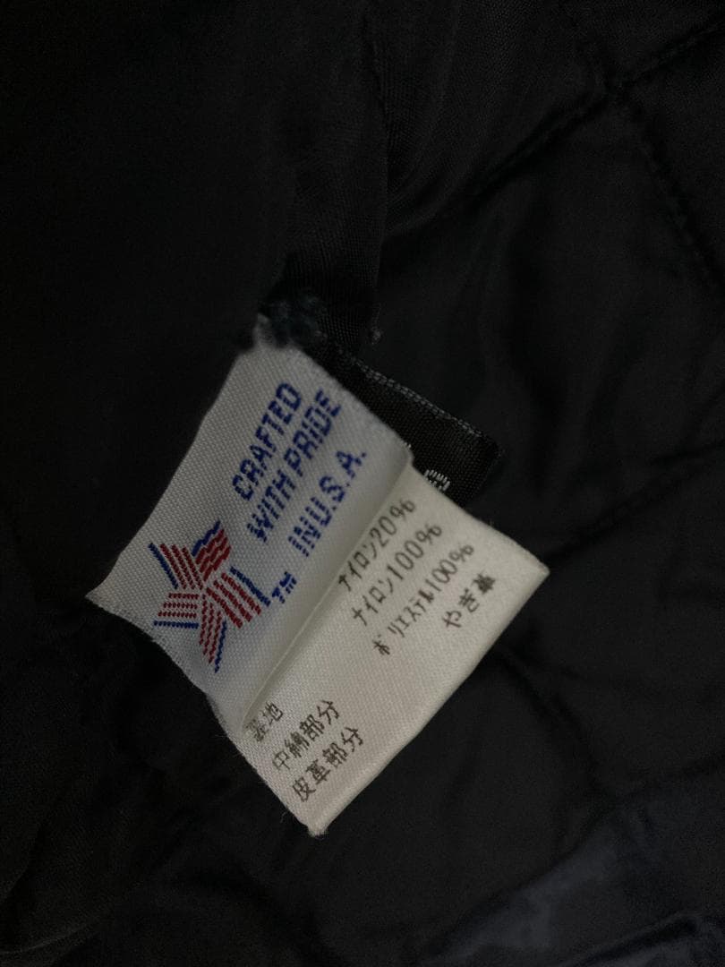 USA製Schott　メルトンウール裏地キルティングダブルライダースジャケット