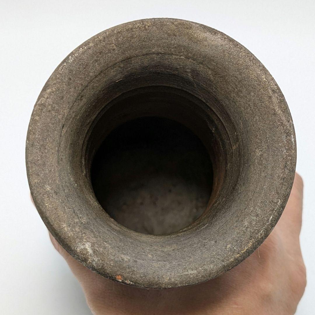 岡山県重要無形文化財 山本出 備前焼 耳付花入 備前須恵 花瓶 花器 置物 窯変