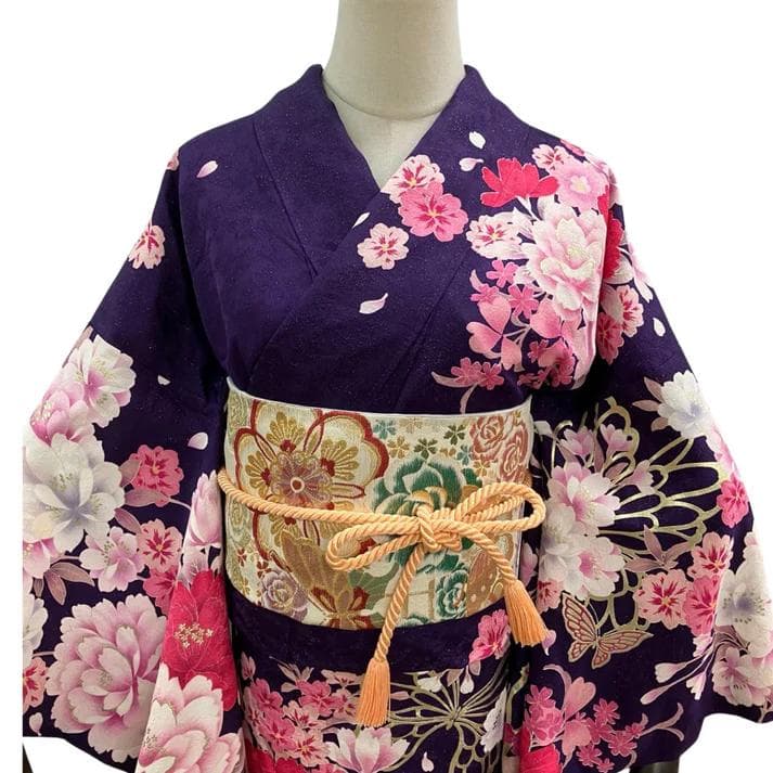 ≪早い者勝ち≫【美品】 振袖セット 成人式 正絹 振袖 現代柄 紫 -184 ●