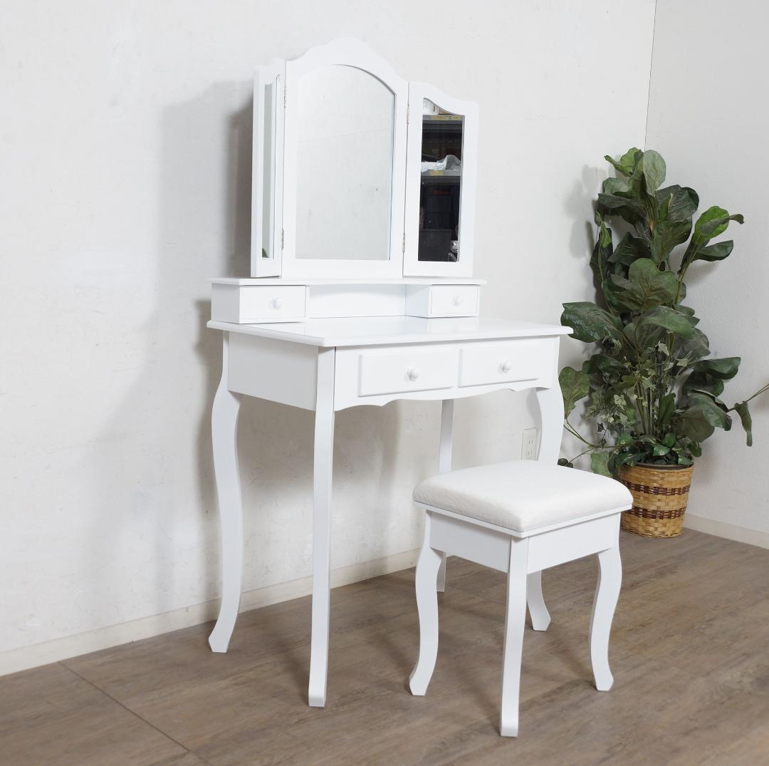 【新品・未使用】　ヨーロピアン調　猫脚　ドレッサー＆チェアー　セット