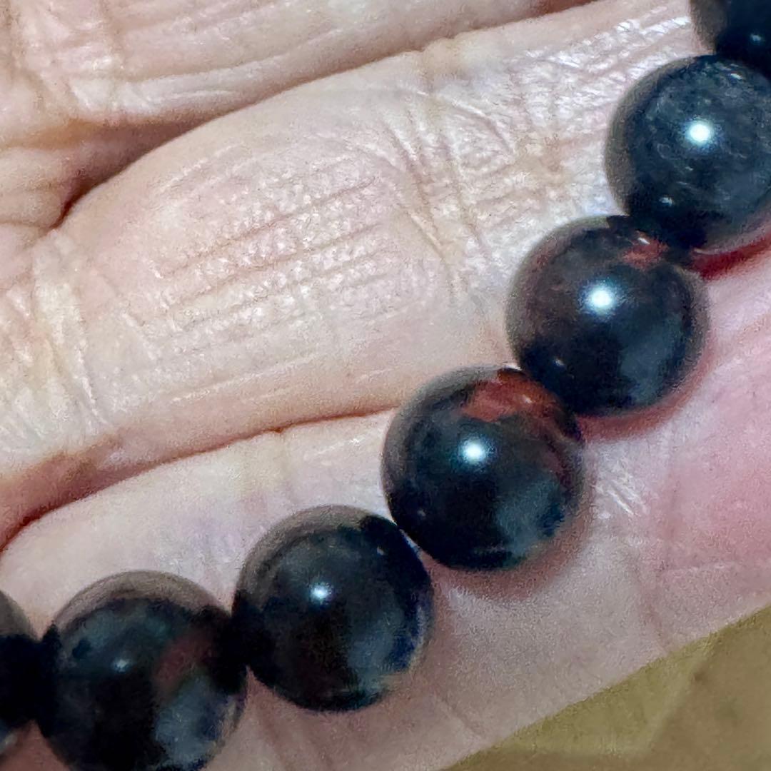 【新品未使用】北海道産ヴァーミリオンオブシディアン8mmブレスレットとペントップ