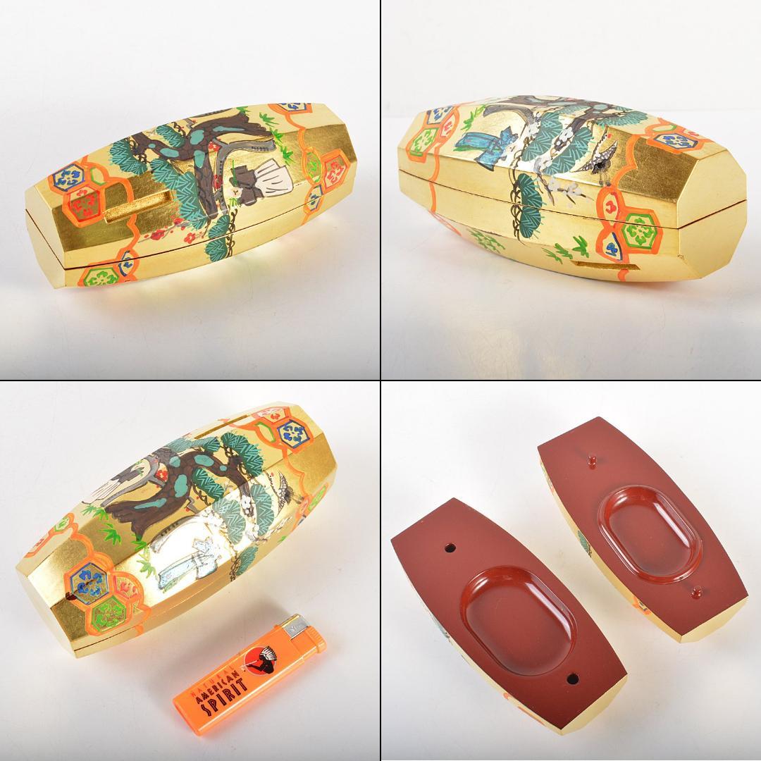 茶道具　中村湖彩作　金蒔絵　ぶりぶり　ふりふり　香合　共箱　V　6020