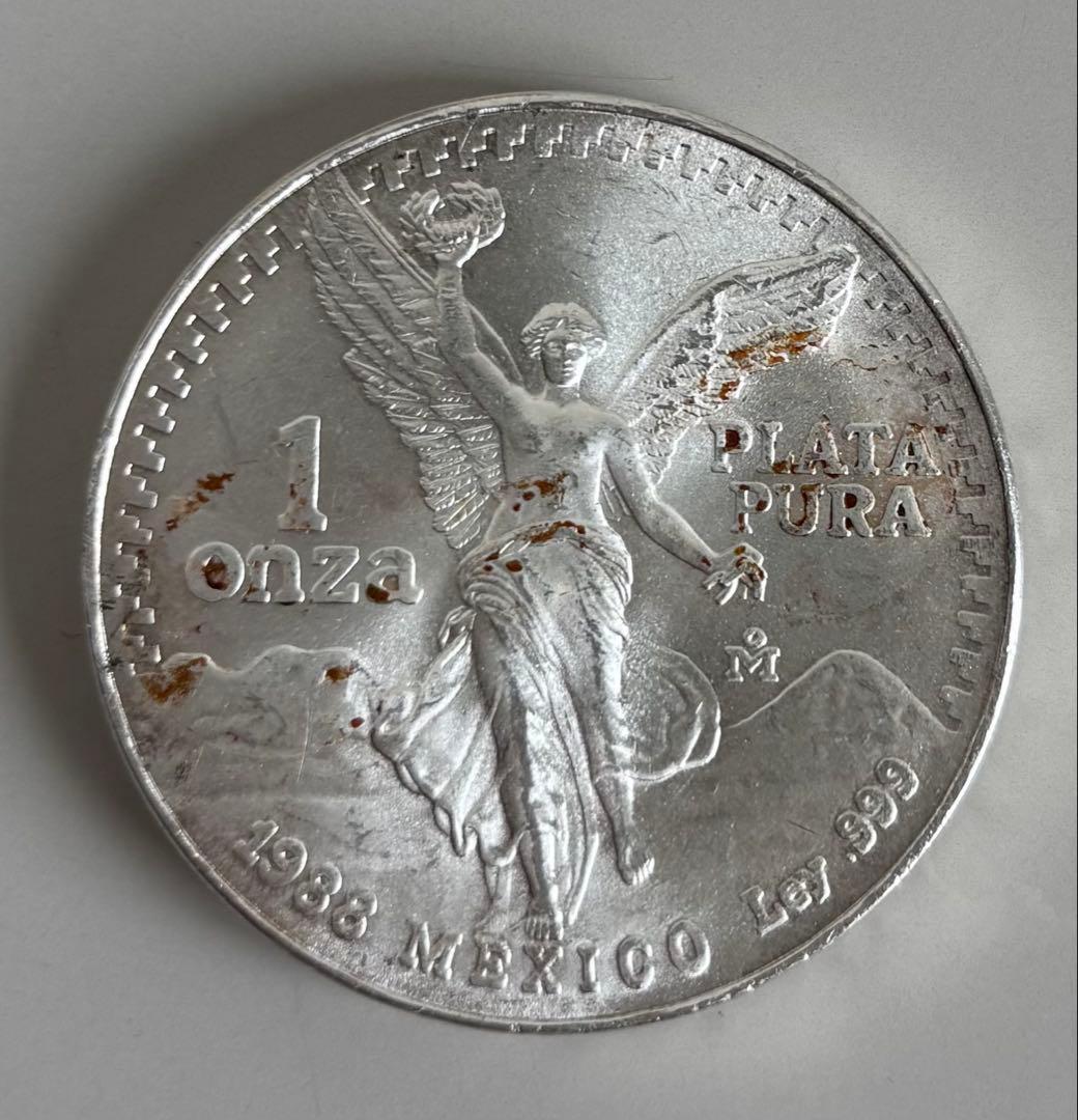希少品】 純銀 銀貨 メキシコ 1オンス 1onza 1988 mexico