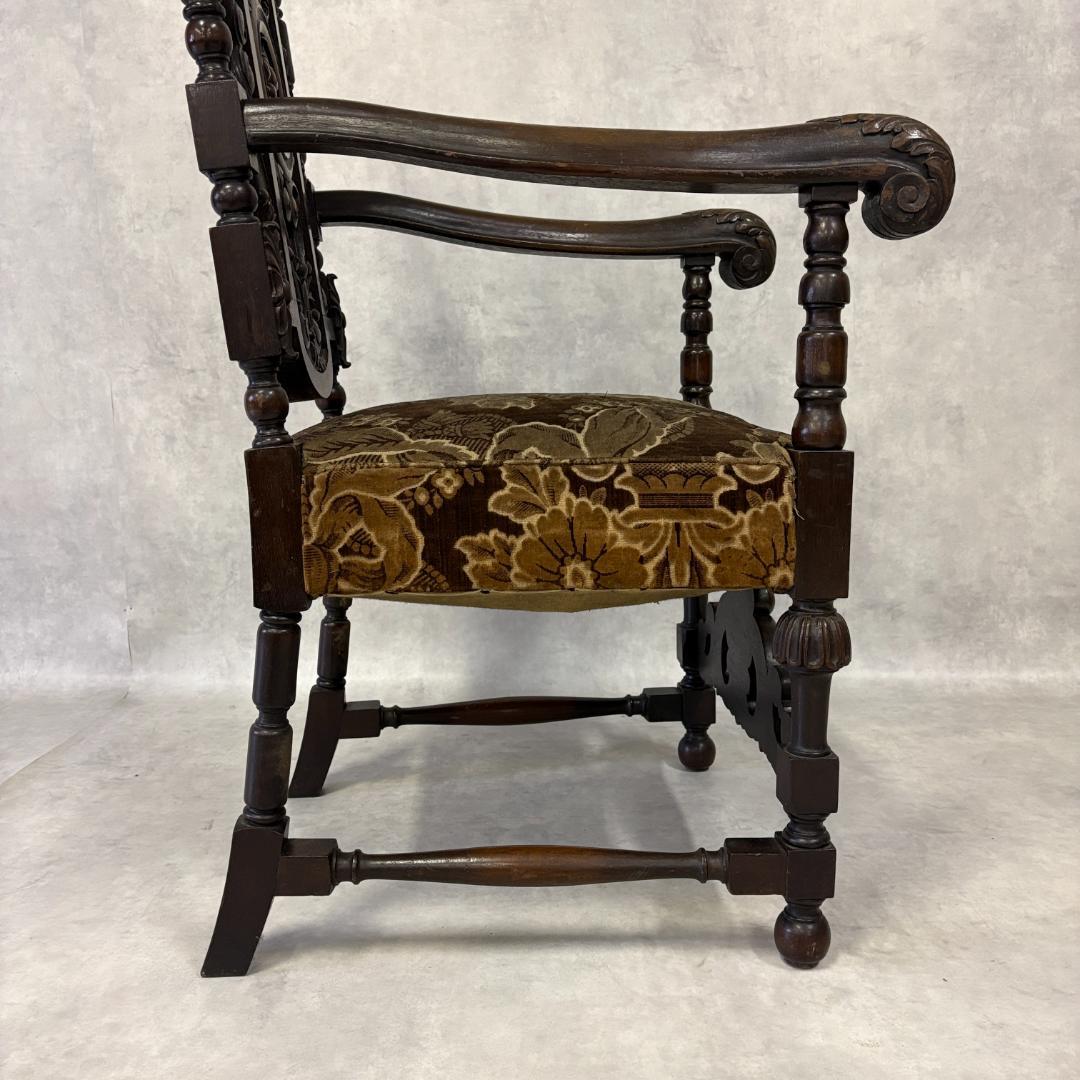 18世紀　バクタプール　キング＆クイーンスタイルのハイバックチェア