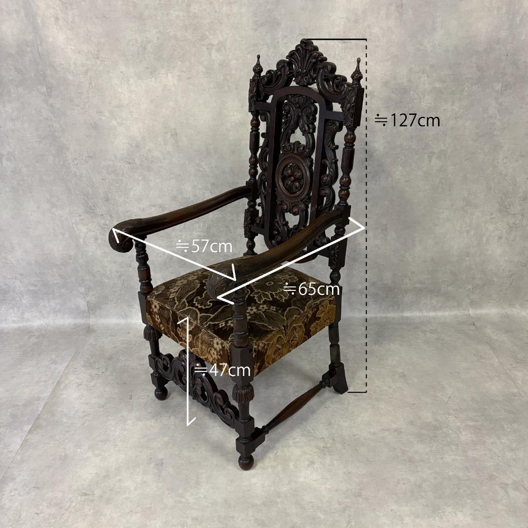 18世紀　バクタプール　キング＆クイーンスタイルのハイバックチェア