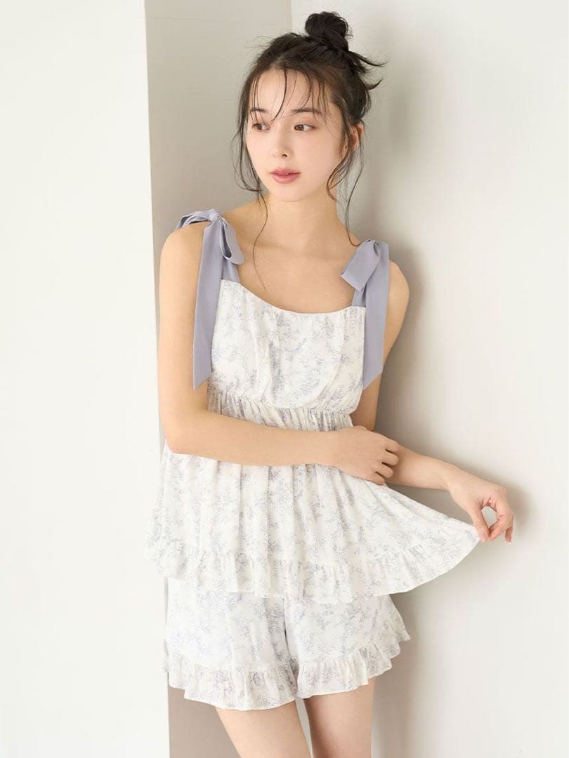 スナイデルホーム リボンショルダーセットアップ LGRY