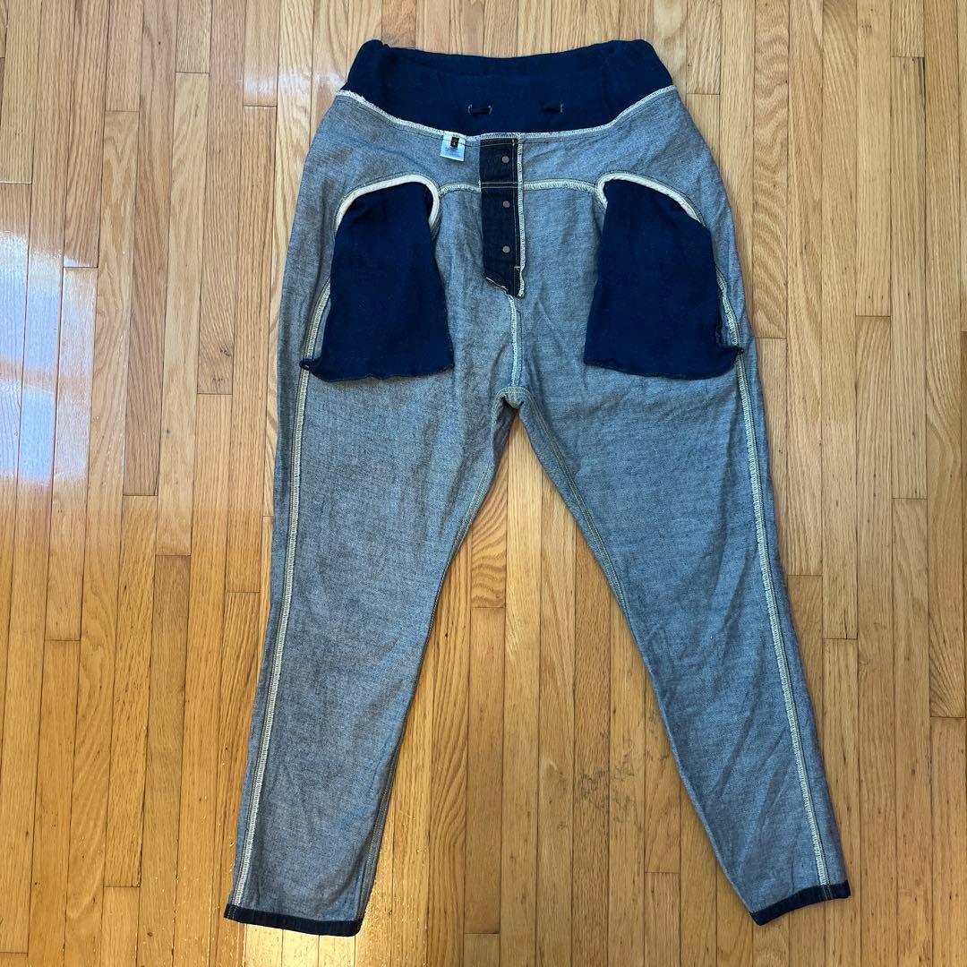 キャピタルKAPITAL ダークブルー サルエルパンツ ウエストゴム