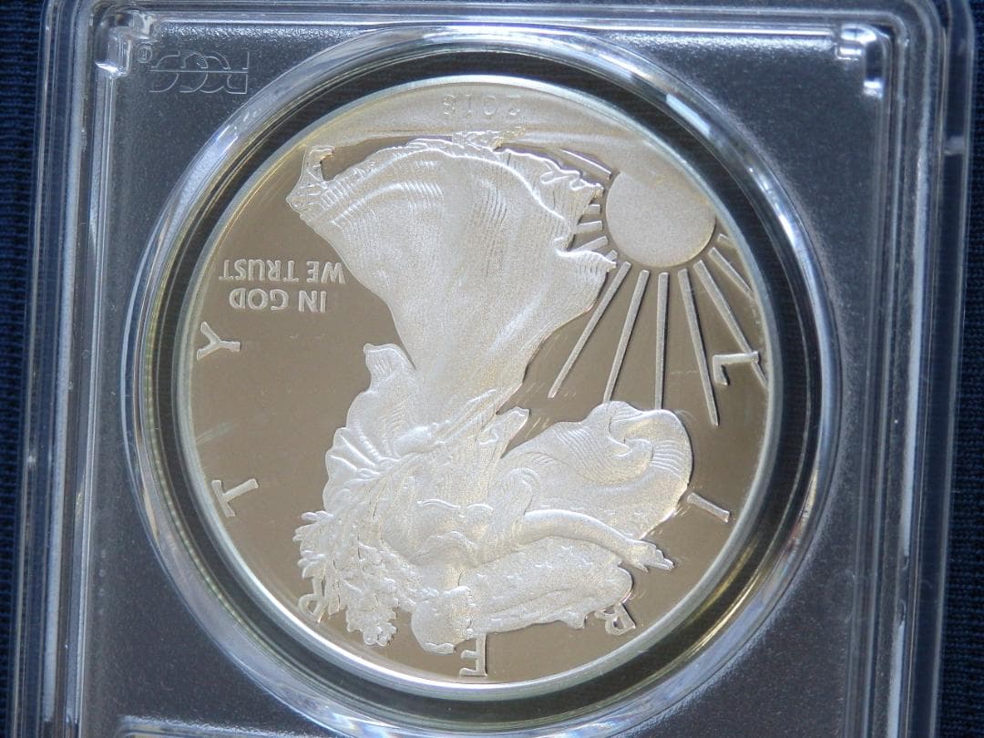 【値下】米国2018年　イーグル銀貨 T・クリーブランド　サインPR70DCAM