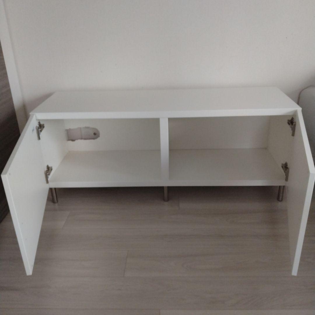 【引取り値引き】IKEA ベストー ホワイト, 120x40x38 脚10cm