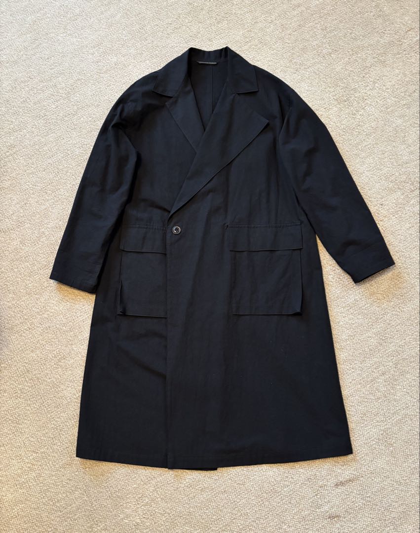 y's、ブラック ダブルブレスト 、スプリングコート
