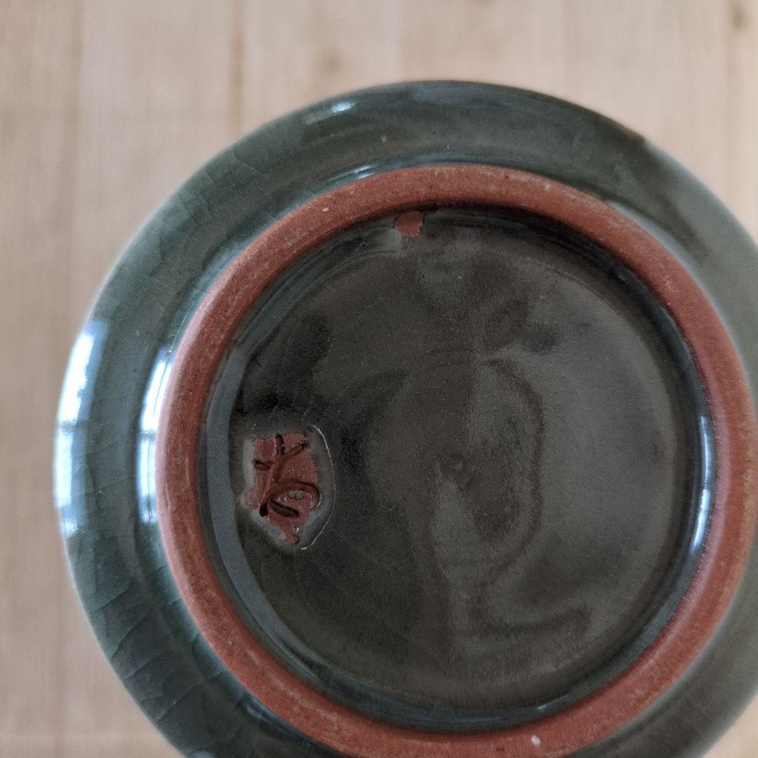 【値下げ!!】美品　青磁中蕪花入　墨田金太漢　茶道具　　韓国　尊式