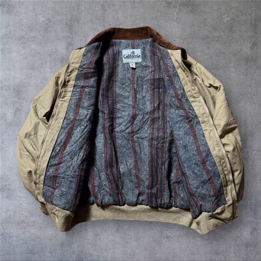 2265 古着90年代USA製Californiaダックジャケット企業系刺繍ロゴ