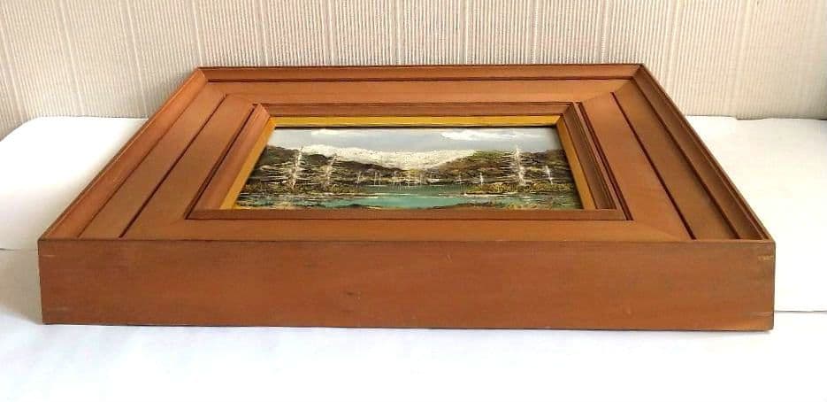 油絵　上高地　大正池　坂井保蔵（？）　油彩画