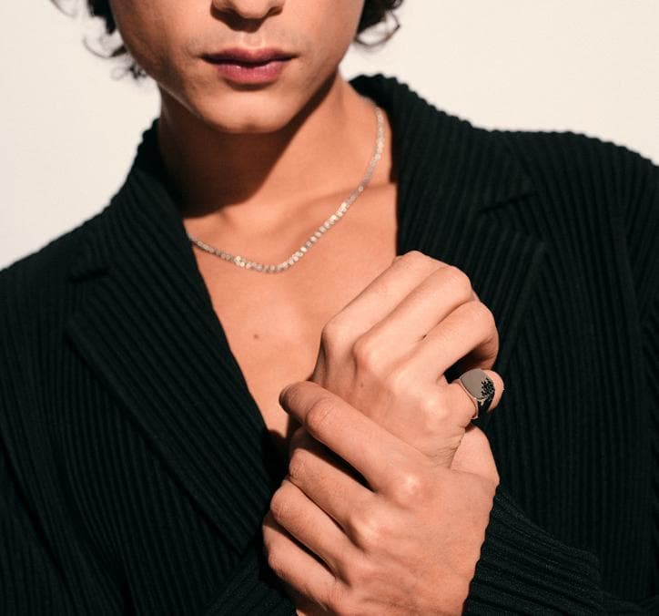 アクセサリー TOM WOOD Cushion Black Molecule Ring 54