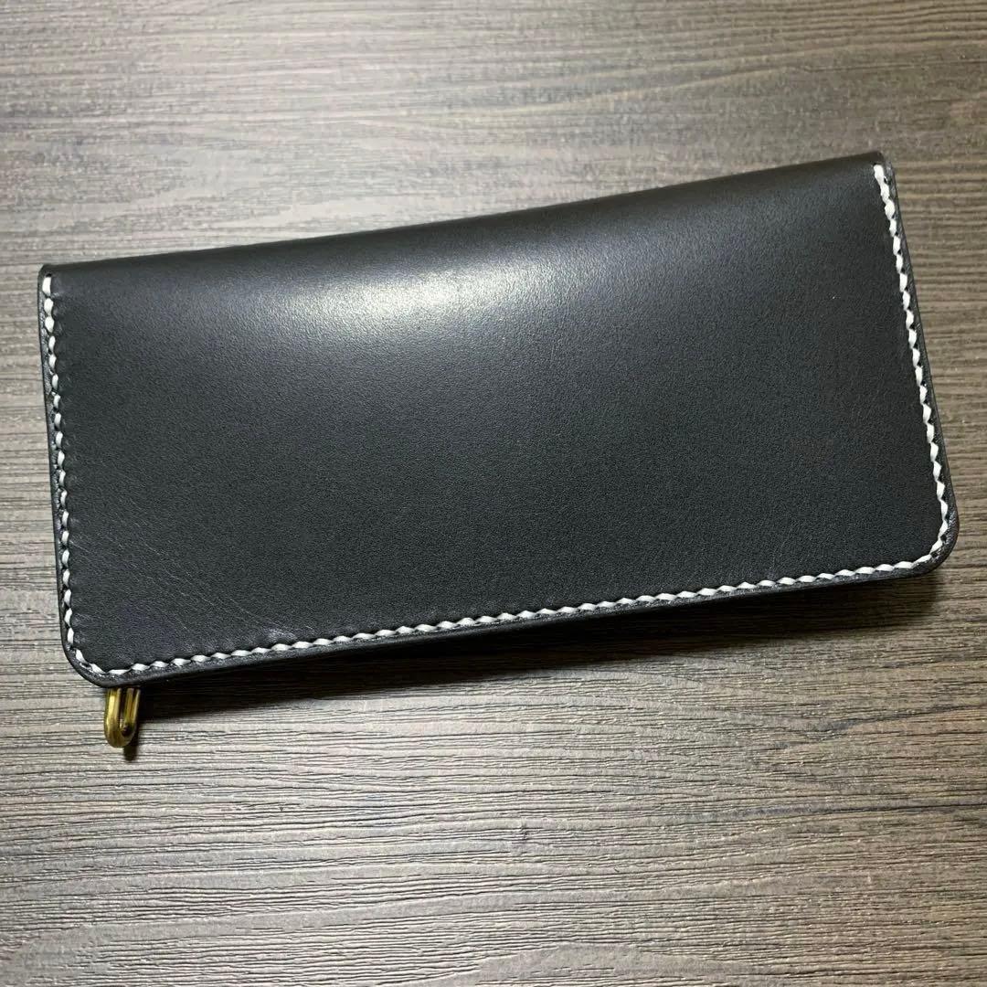 トラッカーウォレット　ロング　ヌメ革　スタッズ　レザークラフト