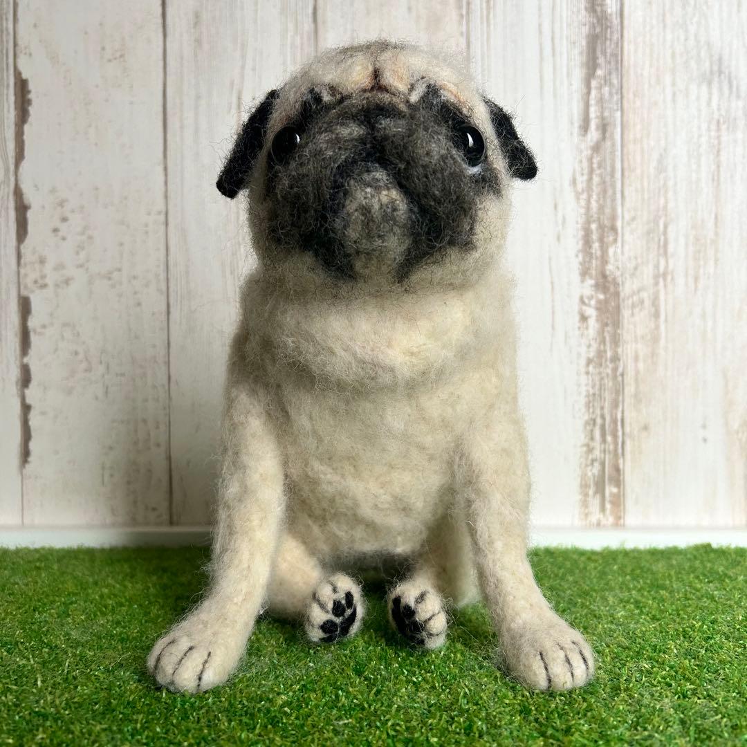 ★⭐︎えむえむ⭐︎★羊毛フェルト【パグ】犬　メモリアル　オーダー　マック