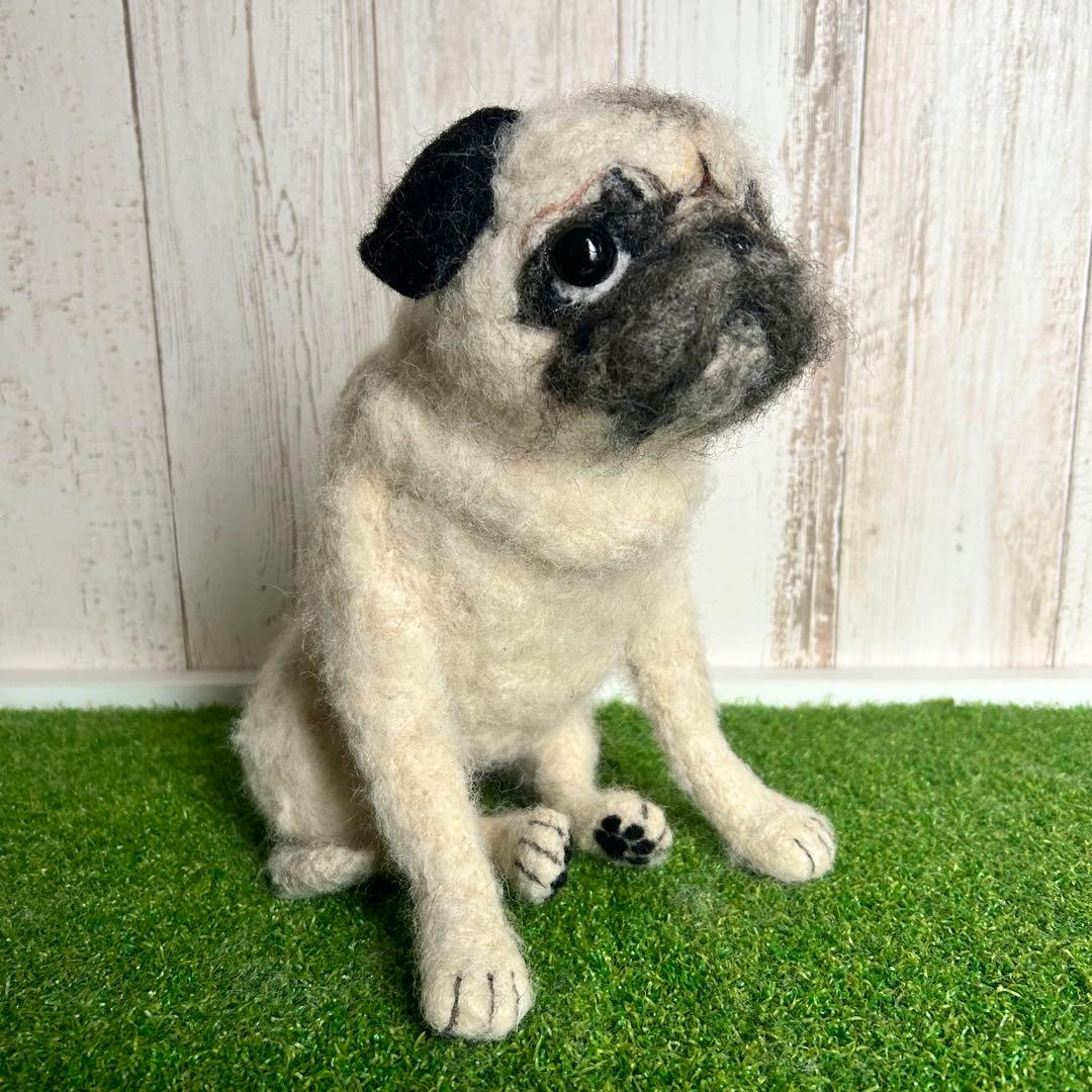 ★⭐︎えむえむ⭐︎★羊毛フェルト【パグ】犬　メモリアル　オーダー　マック