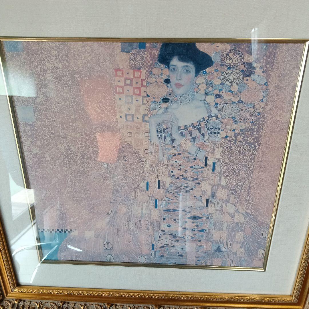 グスタフ・クリムト 女性像 油彩画 ゴールドフレーム