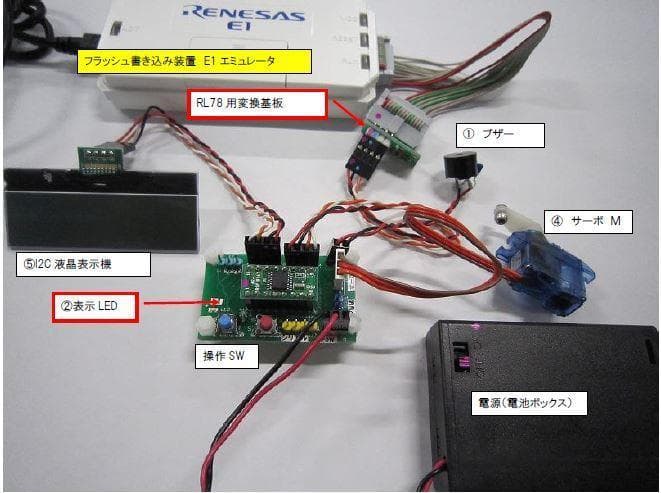 初心者・サポート付 ルネサス　Renesas　E1エミュレータ　実習用キット